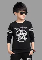 Round Neck Full Sleeves Printed T-Shirt for Boys 