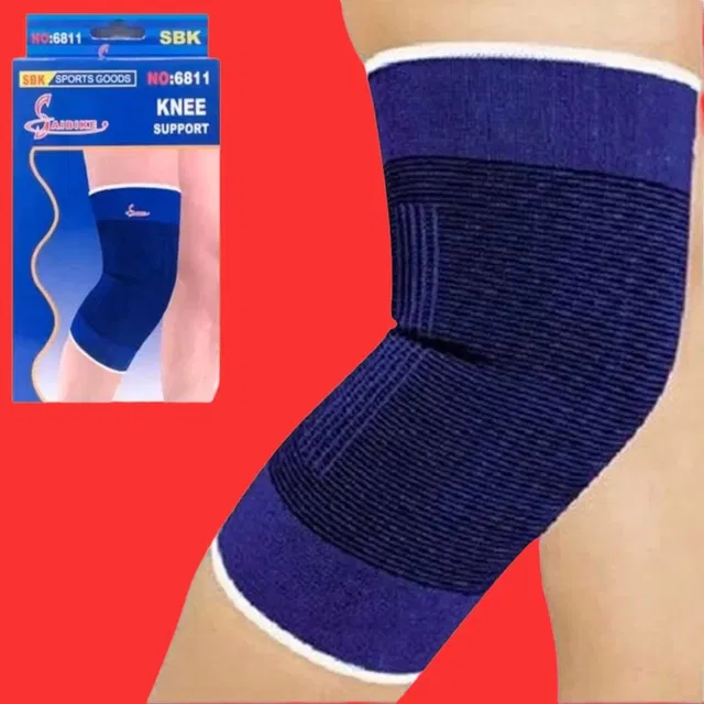 Polyester Solid Knee Sleeves for Women (Blue, Set of 1)