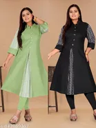 Solid Cotton Blend Kurti for Women, Pack of 2 