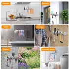 Broom and Mop Wall Mounted Holder 4 slots with 5 hooks 