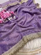 Bollywood Satin Butti Embroidered Saree for Women 