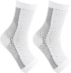 Nylon Ankle Compression Sleeves Socks for Men (White, Set of 1)