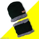 Woolen Beanie Cap with Neck Scarf for Men & Women 