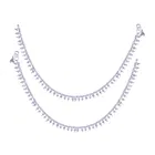 Brass Rhodium Plated Anklet Set (Silver, Set of 1)