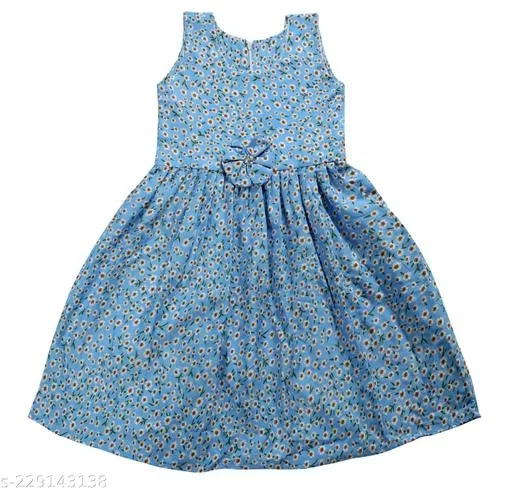 Frocks & Dresses for Girls (Blue, 4-5 Years)