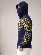 Hooded Printed Cotton Blend T-shirt for Men 