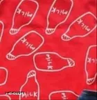 Hosiery Cotton & Denim Printed Clothing Set for Kids, Red 