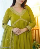 Embroidered Anarkali Kurta Set for Women 