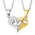 Alloy Broken Heart Love Pendant for Women (Gold & Silver, Set of 1)