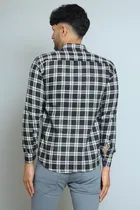 Cotton Blend Chequered Shirt for Men 