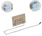 Stainless Steel Self Adhesive Wall Mount Tissue Paper Holder 