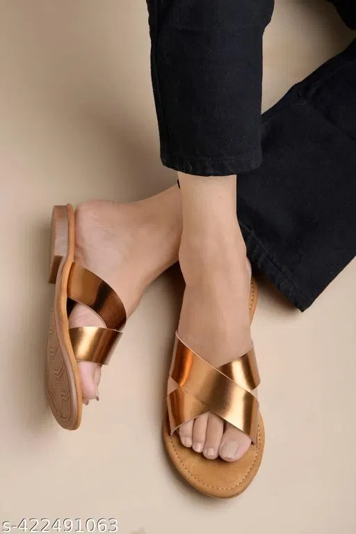 Shoetopia Brown Flat Sandals (IND-6)