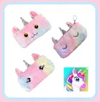 MINDFIT Unicorn Feather Fur Pencil Case 