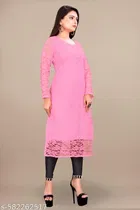 Net Kurti for Women, Pink & White, Pack of 2 
