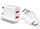 Dual Port Fast Charger 24 W with USB Type A to Type C Cable 