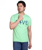 Cotton Blend Printed T-shirt for men, Light Green 