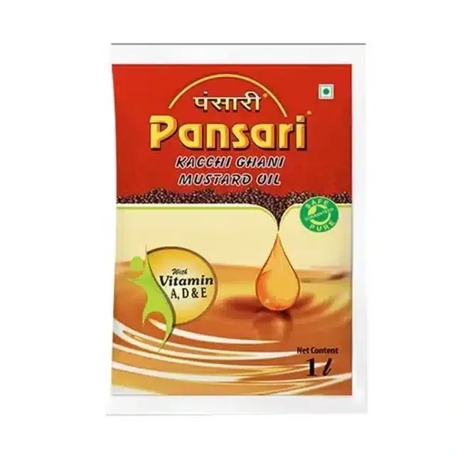 पंसारी कच्ची घानी सरसों तेल 1 L (पाउच)