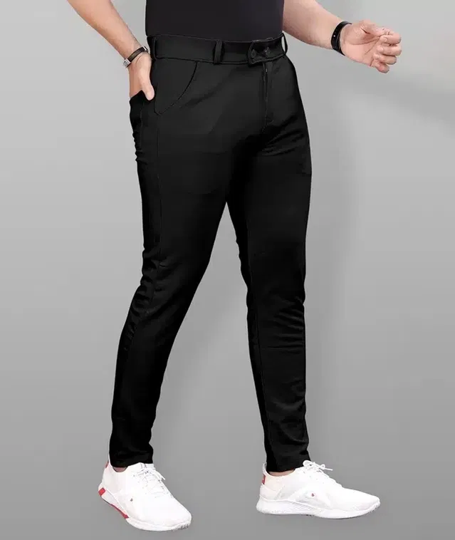 Lycra Blend Trouser for Men (Black, 32)