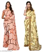 Designer Printed Georgette Saree for Women, Pack of 2 
