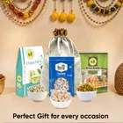 Designer Potli + King Uncle Cashew Nutricious & Delicious 250 g + King Uncle Green Kishmish/ Raisins 250 g + King Uncle California Pista (Roasted & Salted) 100 g
