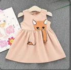 Rayon Printed Dresses for Girls (Brown, 6-12 Months)