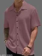 Half Sleeves Shirt for Men (Purple, S)
