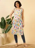 Tie Up Sleeveless Kurti for Women 