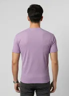 Polyester Round Neck T-shirt for Men, Lavendar 