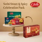 सेठी चना बर्फी 200g + बेसन लडू 200g + सोन पपड़ी 250g  + नवरतन मिक्सचर 200g