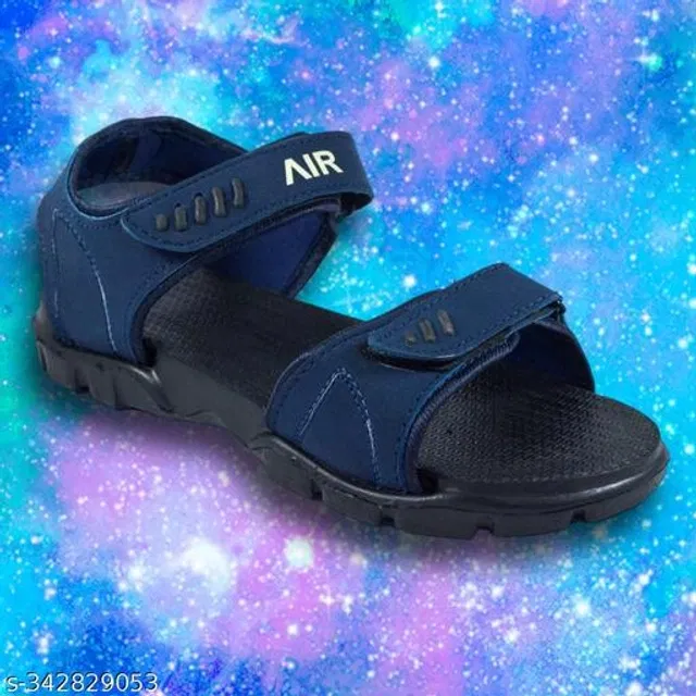 Sandals for Men (Black & Blue, 10)