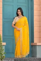 Festive Yellow Saree for Women 