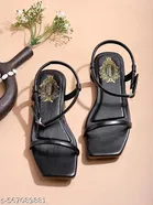 Shoetopia Girls Flat Sandals Size 8.0 Black