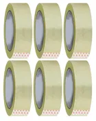 BOPP Self Adhesive Tape, Cello Tape, 1 inch or 24mm x 50 meters -Transparent (Pack of 6)