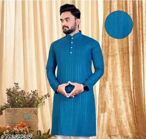 Kurta for Men (Blue, XL)