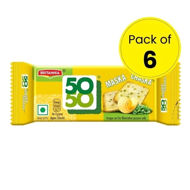 ब्रिटानिया 50-50 मस्का चस्का बिस्किट्स 6X40.5 g (पैक ऑफ़ 6)