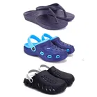 Combo of Clogs with Flipflops for Men (Multicolor, 9) (Set of 3)