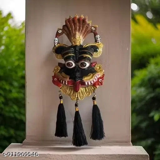 Metal Narsingh Kirtimukha Wall Hanging Showpiece (Black)