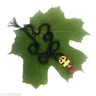 Large Trisul Damru Locket with Black Hakik Mala for Men 
