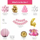 Barbie Theme 4th Birthday Balloon Decoration Kit For Kids, Multicolor, Pack Of 67