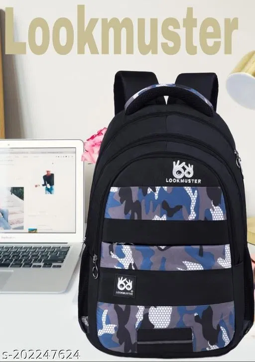 Nylon Backpack for Men & Women, Black