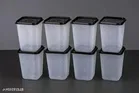 Plastic Storage Containers (Black, 1000 ml) (Pack of 8)