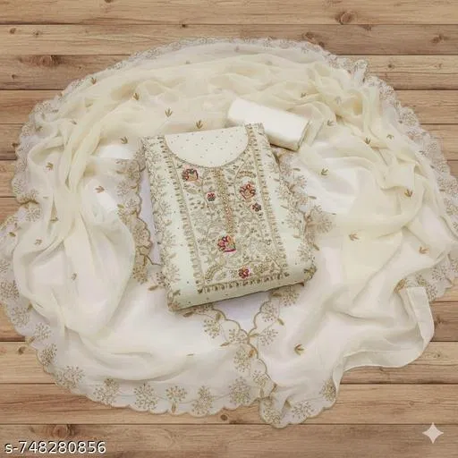 Embroidered Punjabi/All Over Suits for Women (Multicolor, Un Stitched)