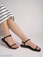 Shoetopia Girls Flat Sandals Size 8.0 Black