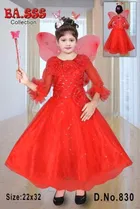 Cotton Blend Solid Frocks for Girls 
