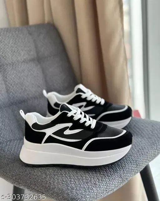 Casual Shoes for Women (Black, 6)