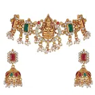 Brass Choker Necklace with Earrings for Women 