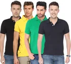 Polo Solid Cotton Blend T-shirts Pack of 4 for Men 