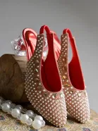 Embellished Round Toe Heel Sandals for Women 