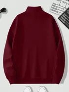 Fleece Solid Sweatshirt for Men, Maroon 