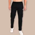 Lycra Nylon Logo Printed Track Pant for Men 